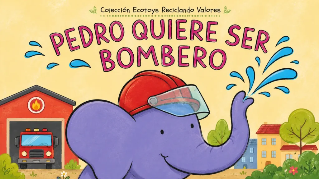 Pedro quiere ser bombero audiolibro infantil de la colección Ecotoys Reciclando Valores.